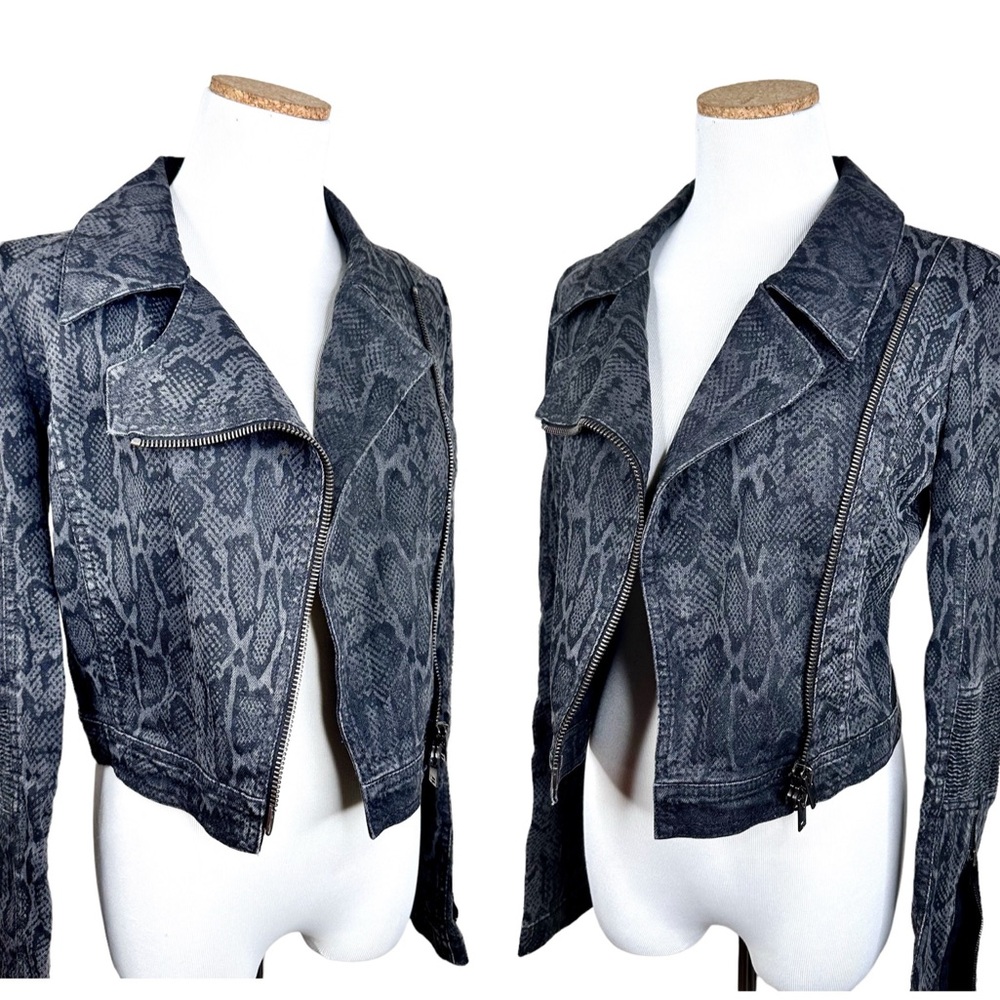 Stella McCartney Moto Biker Jacket SZ 38 US 4/6 Like New Black/Gray - Picture 16 of 16